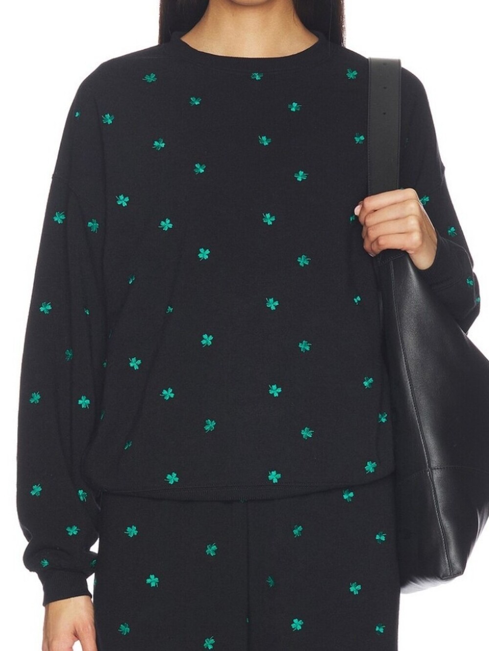 Beach Riot Devyn Embroidered Clover Oversized Sweatshirt